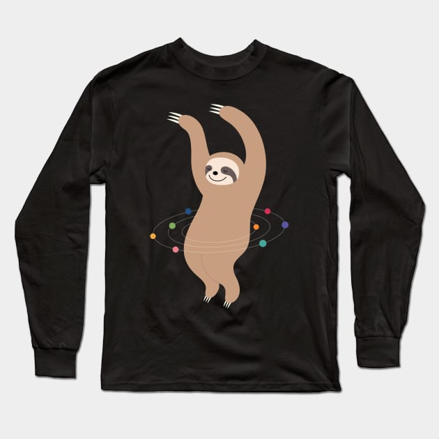 Sloth Galaxy Long Sleeve T-Shirt by AndyWestface